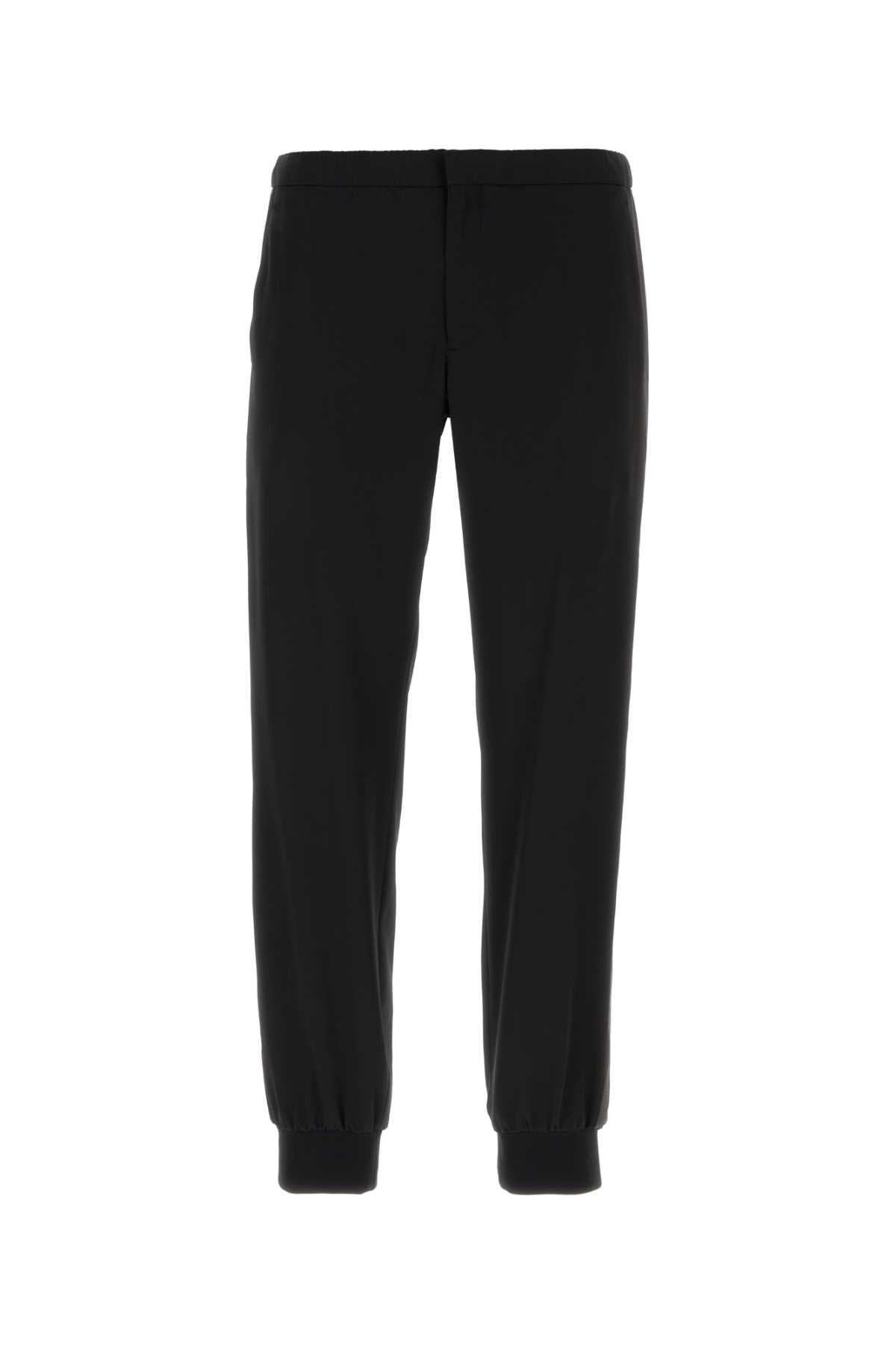 PRADA Sophisticated Black Gabardine Trousers for Men