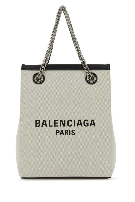 BALENCIAGA Mini Sand Canvas Duty Free Handbag