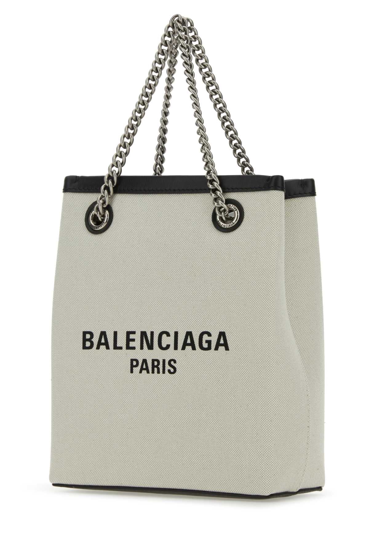 BALENCIAGA Mini Sand Canvas Duty Free Handbag