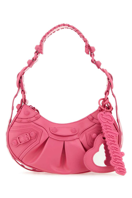 BALENCIAGA Mini Fuchsia Leather Shoulder Handbag