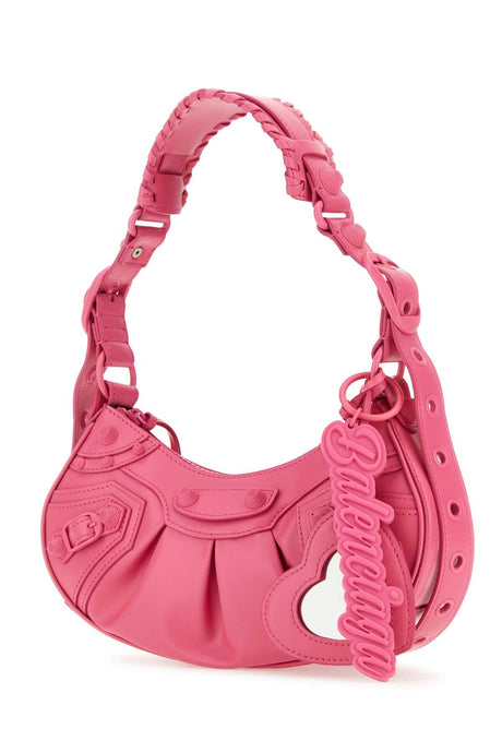 BALENCIAGA Mini Fuchsia Leather Shoulder Handbag