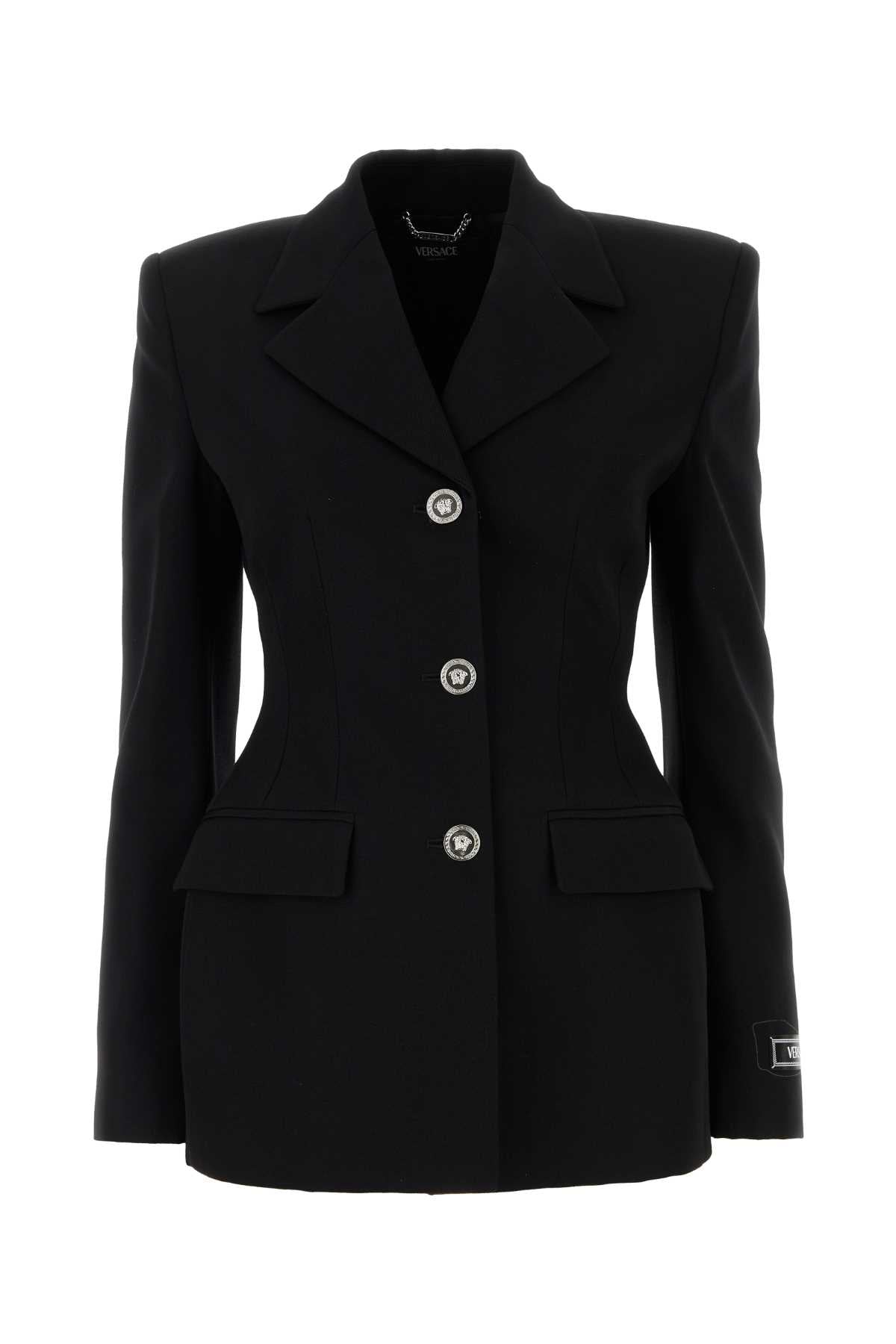 VERSACE Sophisticated Black Grain Blazer for Women