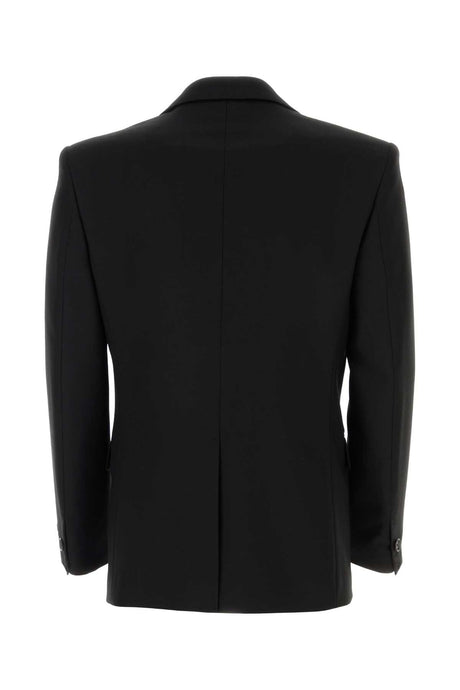 VERSACE Classic Black Virgin Wool Blazer for Men