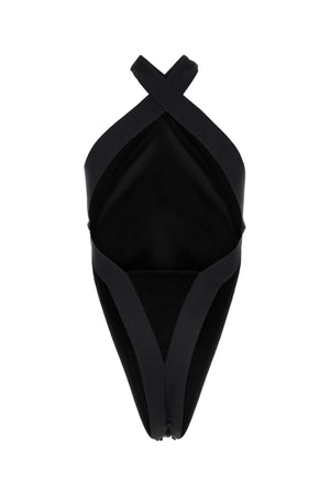 SAINT LAURENT Luxurious Black Velvet Bodysuit for Women