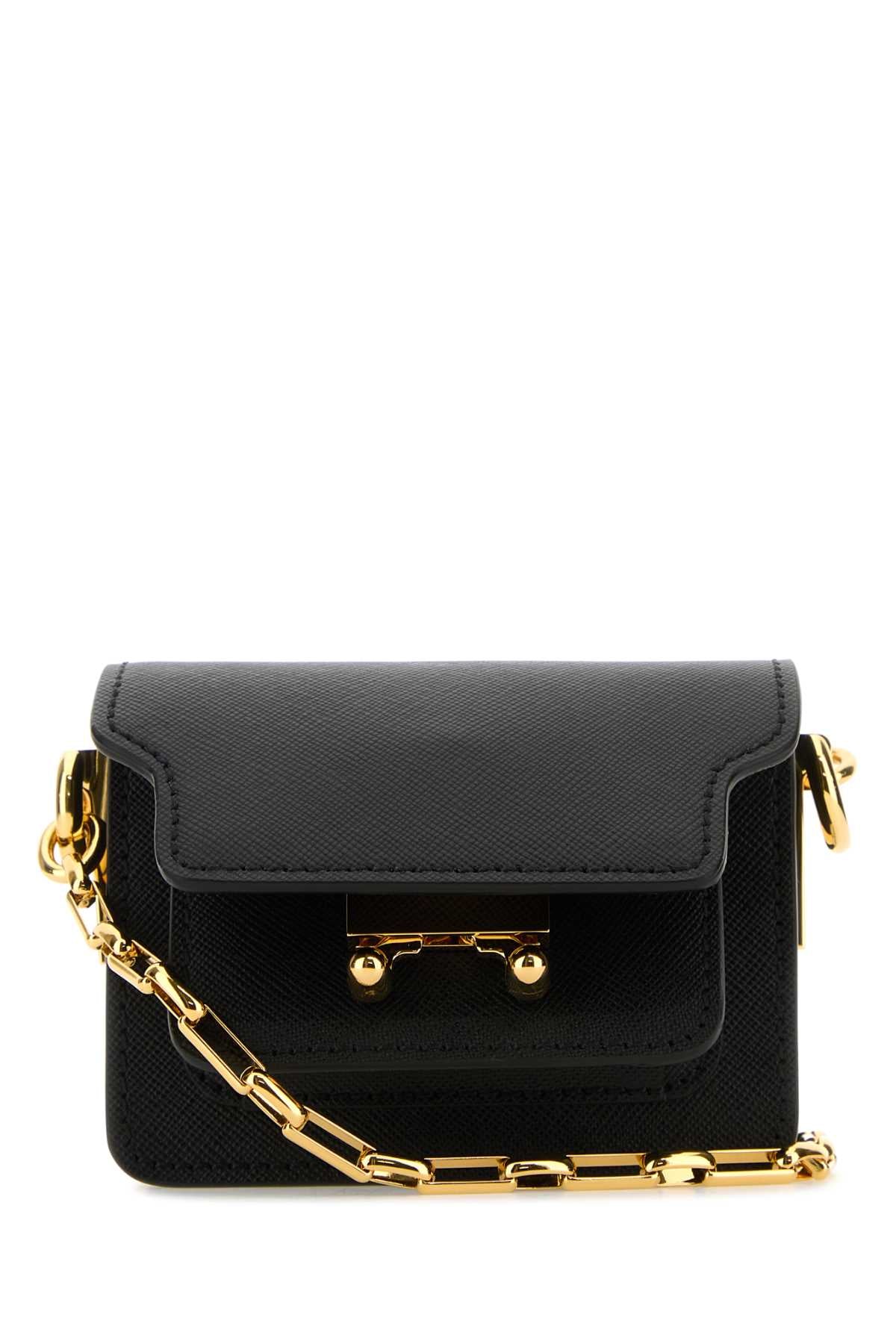 MARNI Mini Black Leather Crossbody Handbag