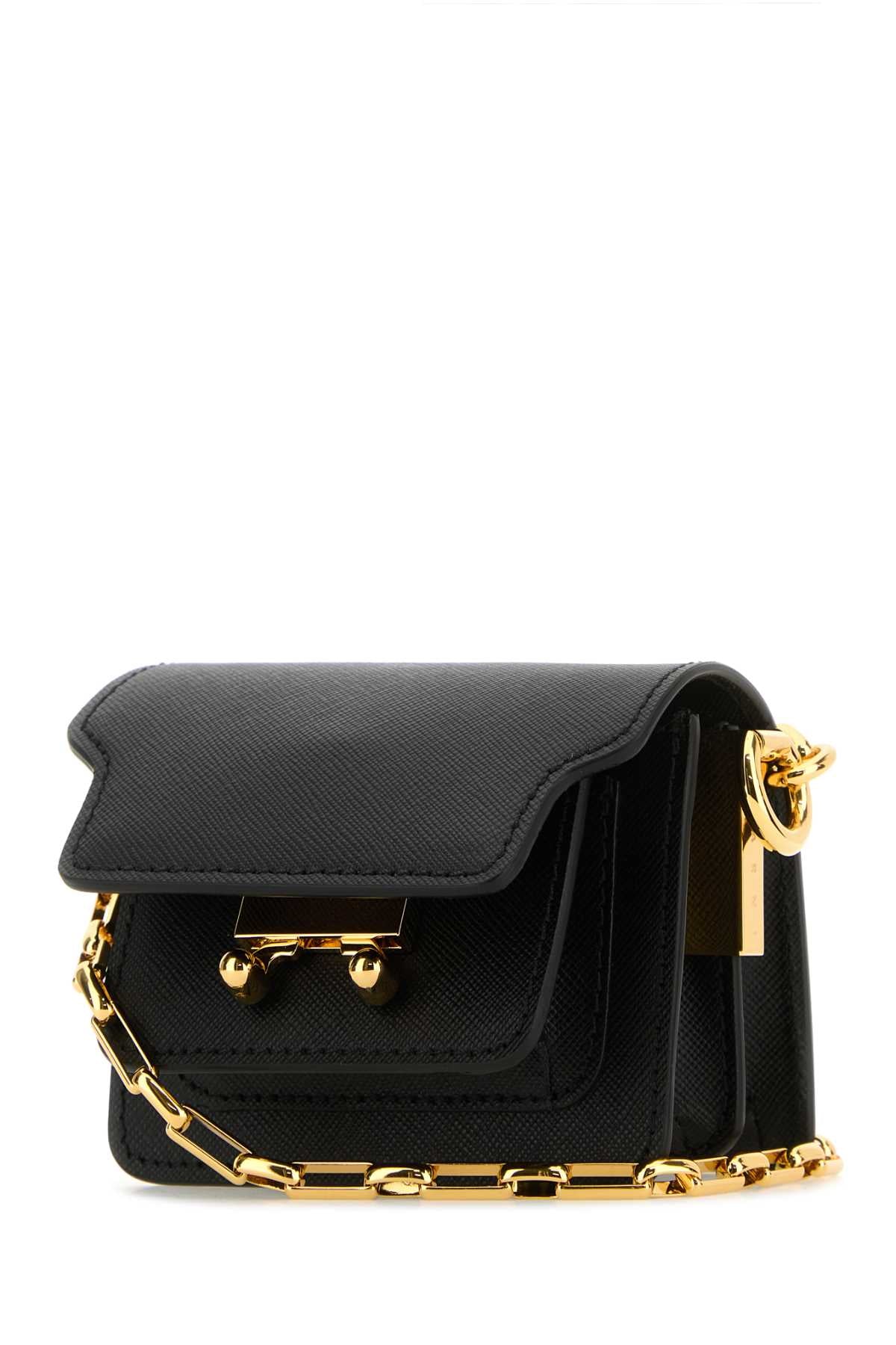 MARNI Mini Black Leather Crossbody Handbag