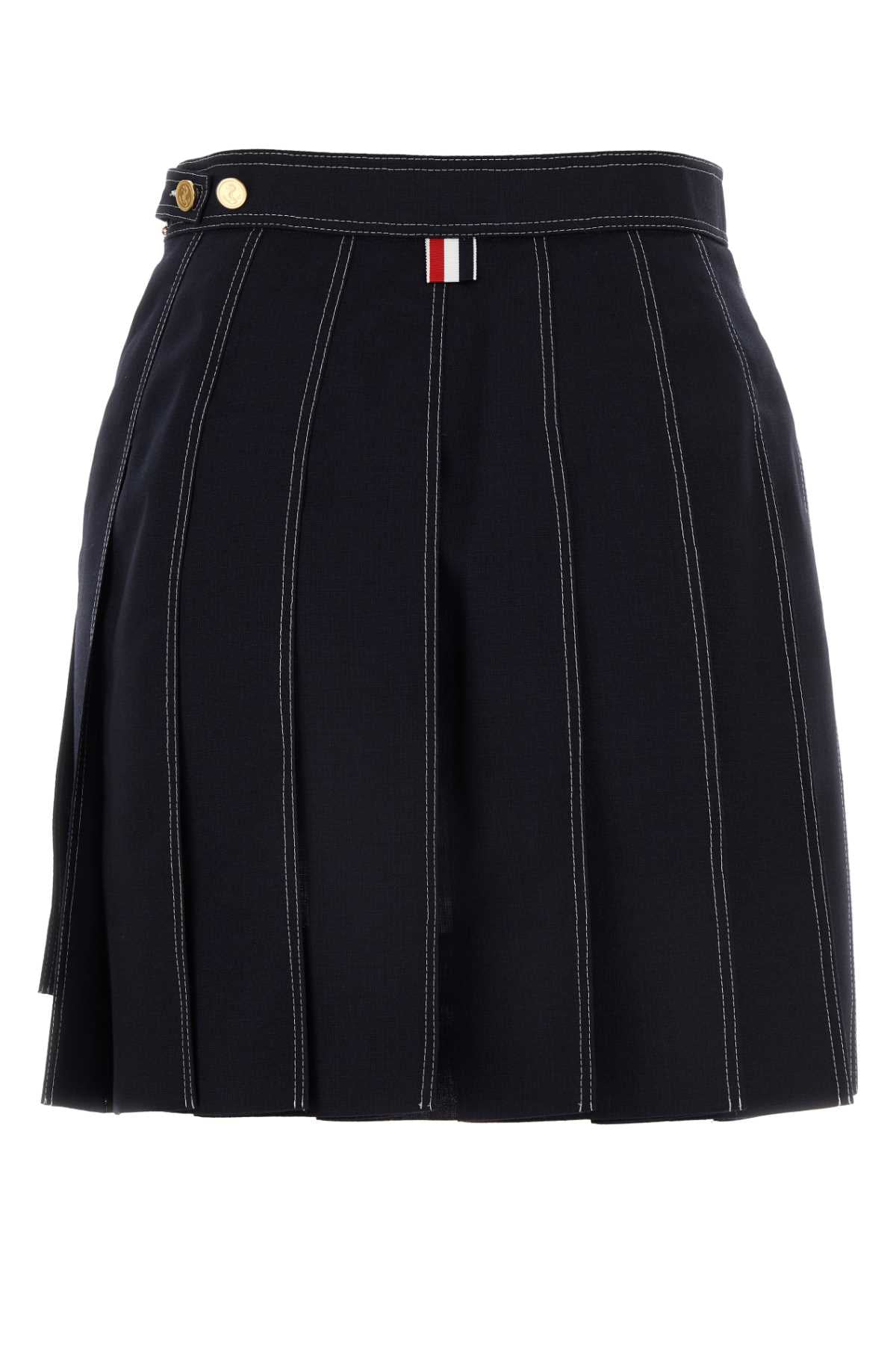 THOM BROWNE Classic Wool Mini Skirt for Women