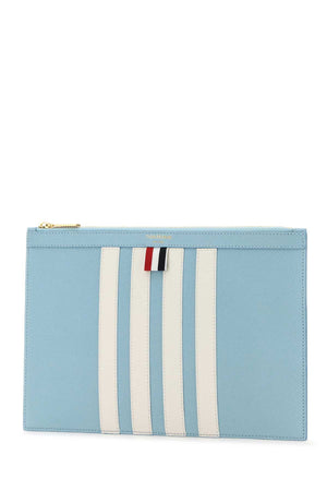 THOM BROWNE Pastel Light Blue Leather Clutch - 29 cm x 20.5 cm