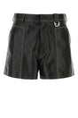 FENDI Stylish Black Leather Bermuda Shorts for Men