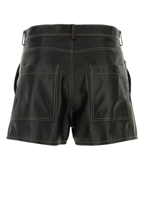 FENDI Stylish Black Leather Bermuda Shorts for Men