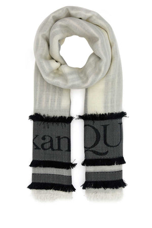 ALEXANDER MCQUEEN Ivory Wool Blend Foulard - 140 cm x 140 cm