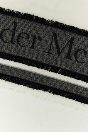 ALEXANDER MCQUEEN Ivory Wool Blend Foulard - 140 cm x 140 cm