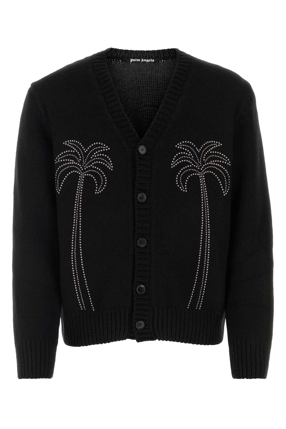 PALM ANGELS Modern Black Cardigan for Men