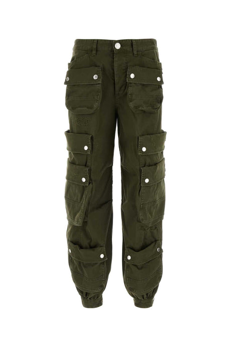 DSQUARED Women's Army Green Stretch Cotton Cargo Pants