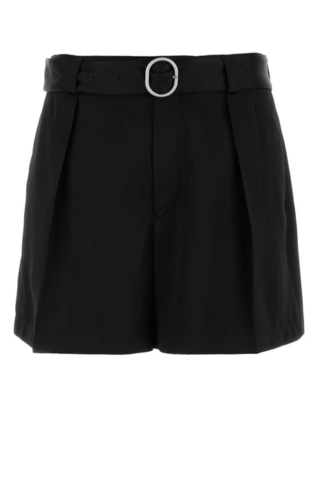 JIL SANDER Mini Black Viscose Blend Bermuda Shorts