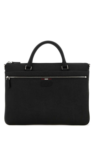 BALLY Patricio Black Leather Handbag - 36 cm x 29 cm