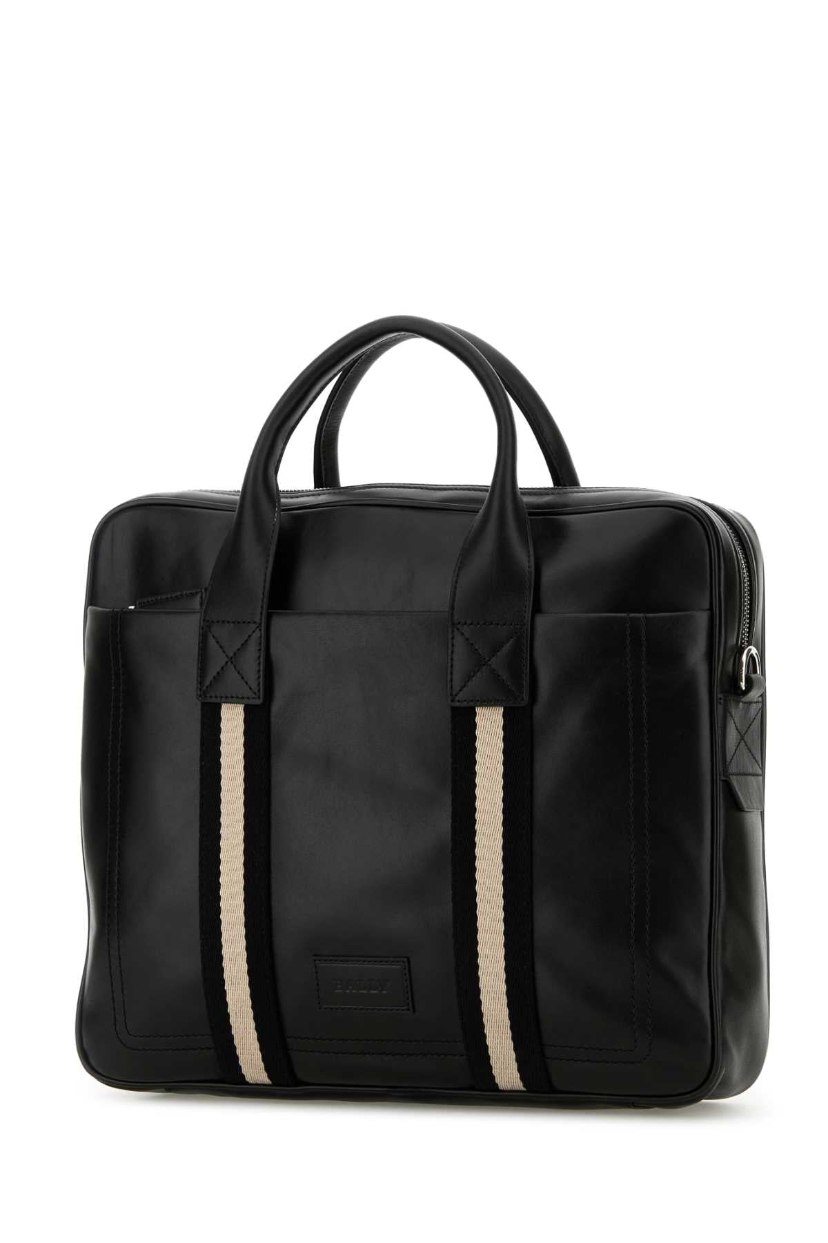 BALLY Sophisticated Black Leather Briefcase - 36cm x 29cm x 7cm