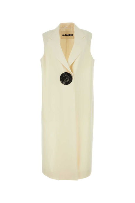 JIL SANDER Ivory Viscose Blend Mini Vest