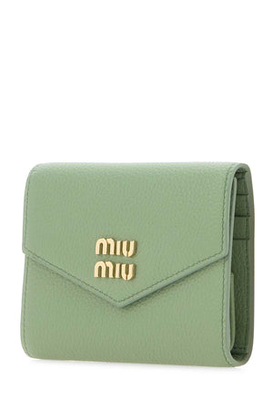 MIU MIU Pastel Green Mini Leather Wallet