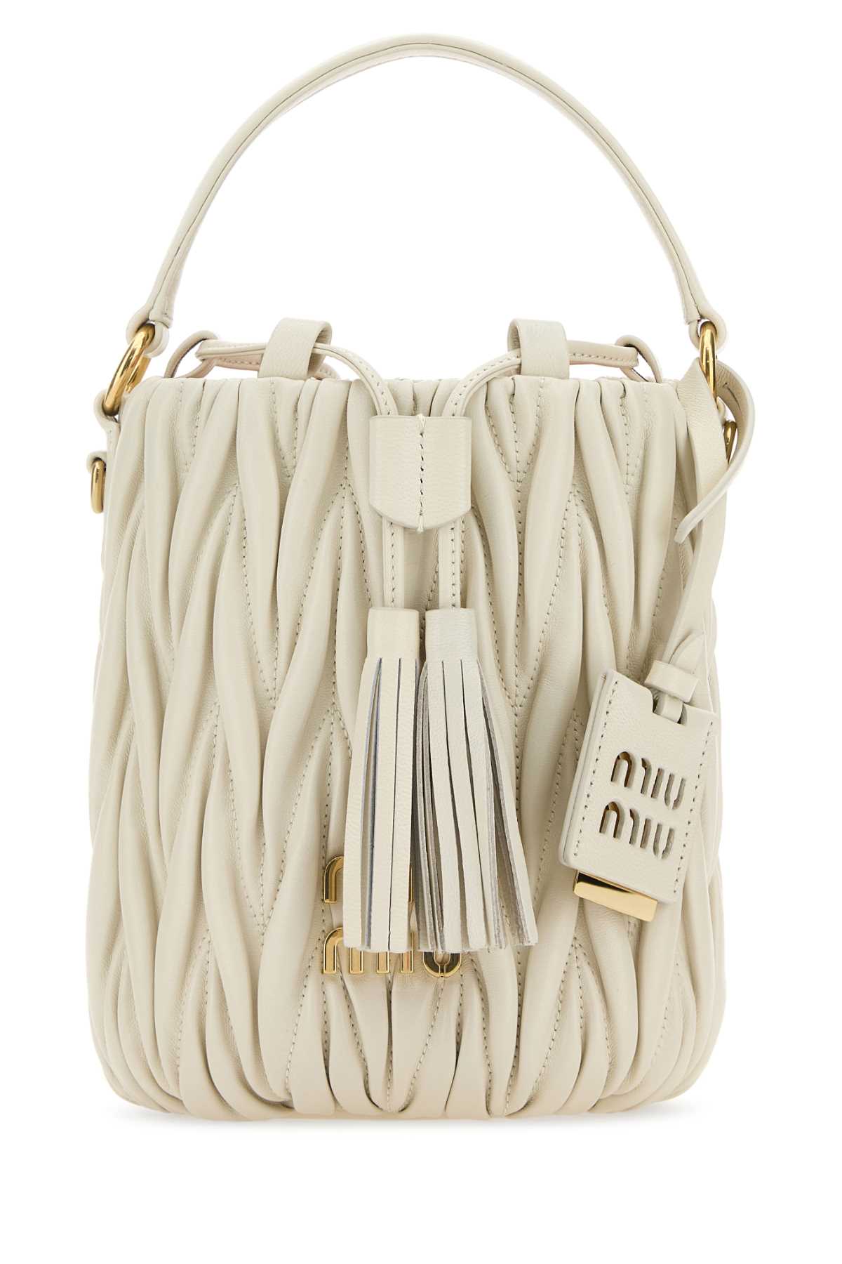 MIU MIU Mini Leather Bucket Handbag