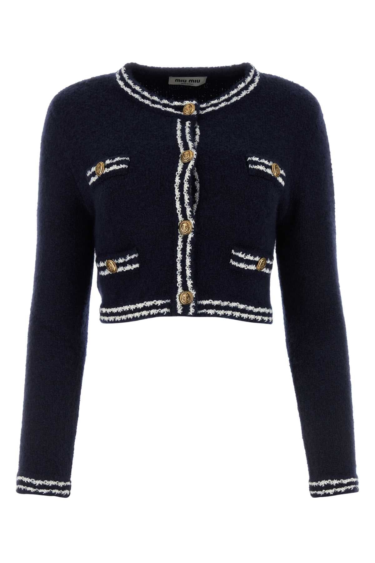 MIU MIU Chic Wool Blend Cardigan for Women - Perfect for 24S