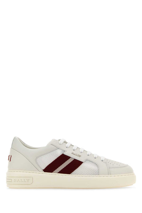 BALLY Elegant White Leather and Fabric Melys Sneakers for Men