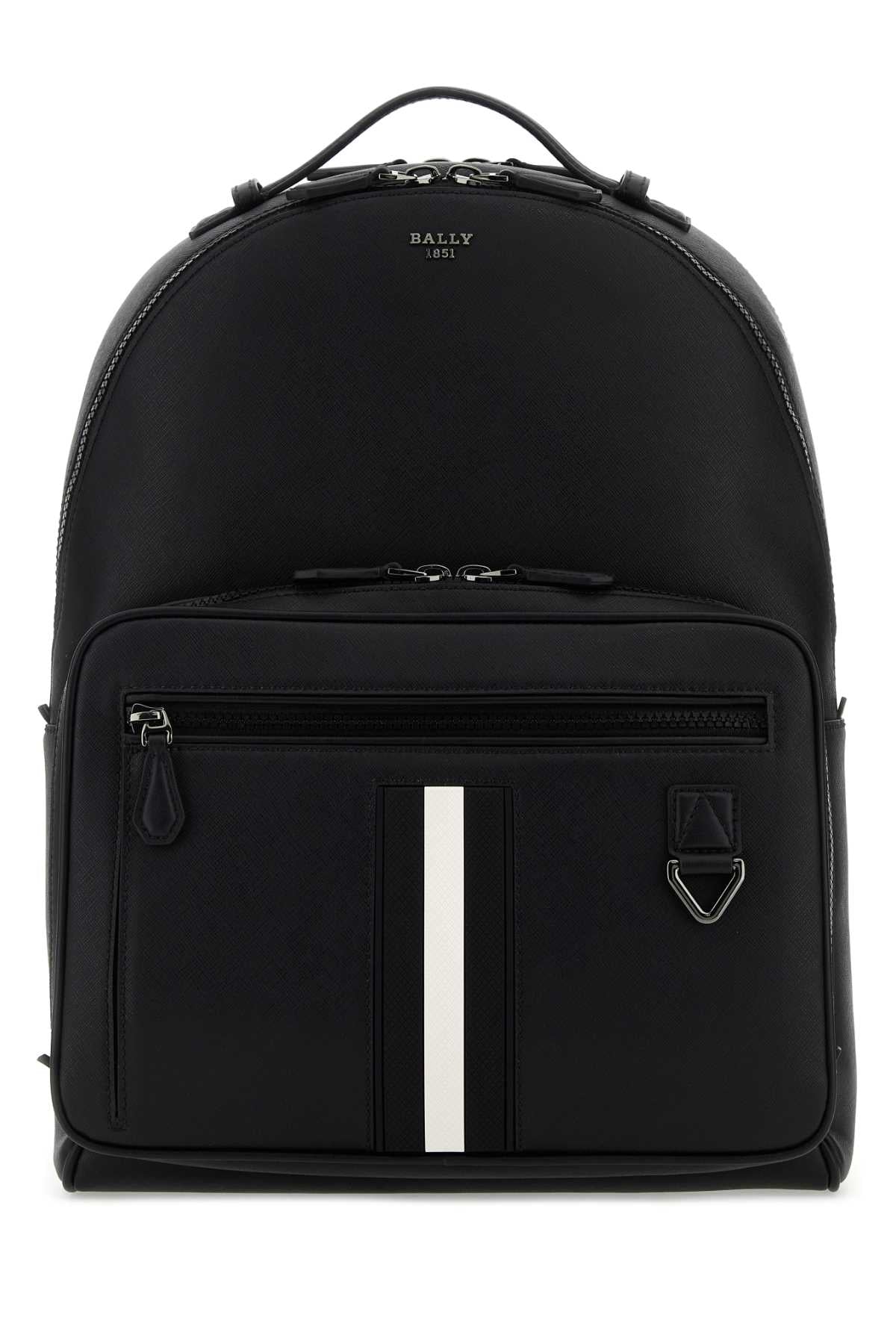 BALLY Black Leather Maverick Backpack - 30cm x 42cm x 10.5cm