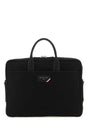 BALLY Classic Black Nylon Briefcase 38 x 29 x 8 cm