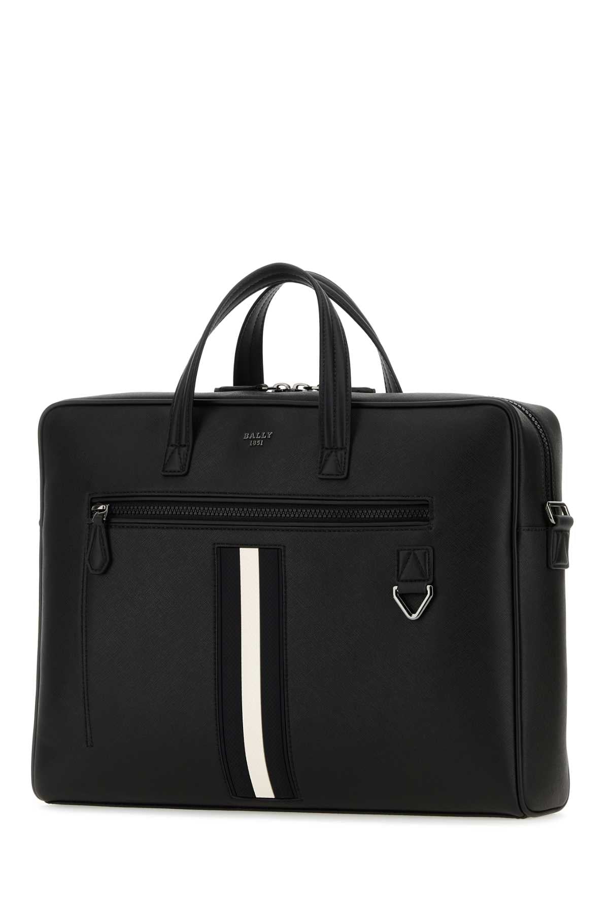 BALLY Men's Black Leather Briefcase - 39 cm x 31 cm