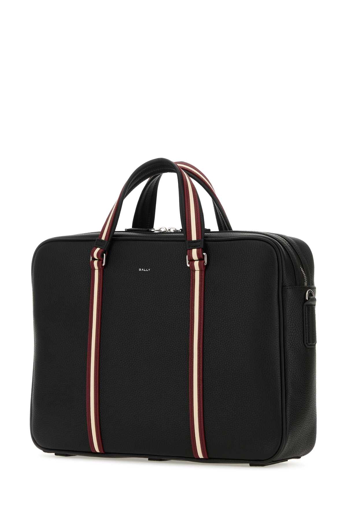 BALLY Sleek Black Leather Briefcase - 38 cm x 28 cm