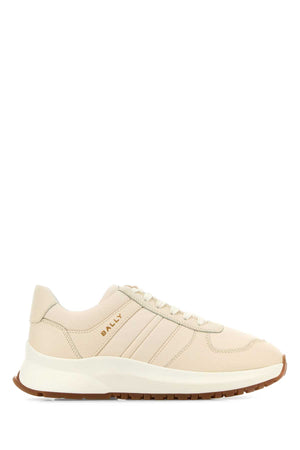 BALLY Ivory Leather Lace-Up Sneakers for Men