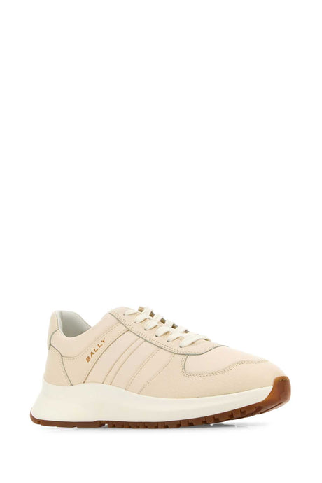 BALLY Ivory Leather Lace-Up Sneakers for Men