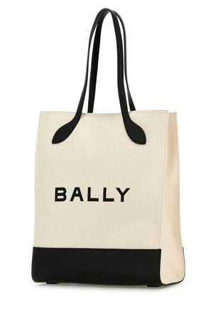 BALLY Ivory Melange Canvas Keep On Shopping Handbag - 34 cm x 39 cm x 10 cm