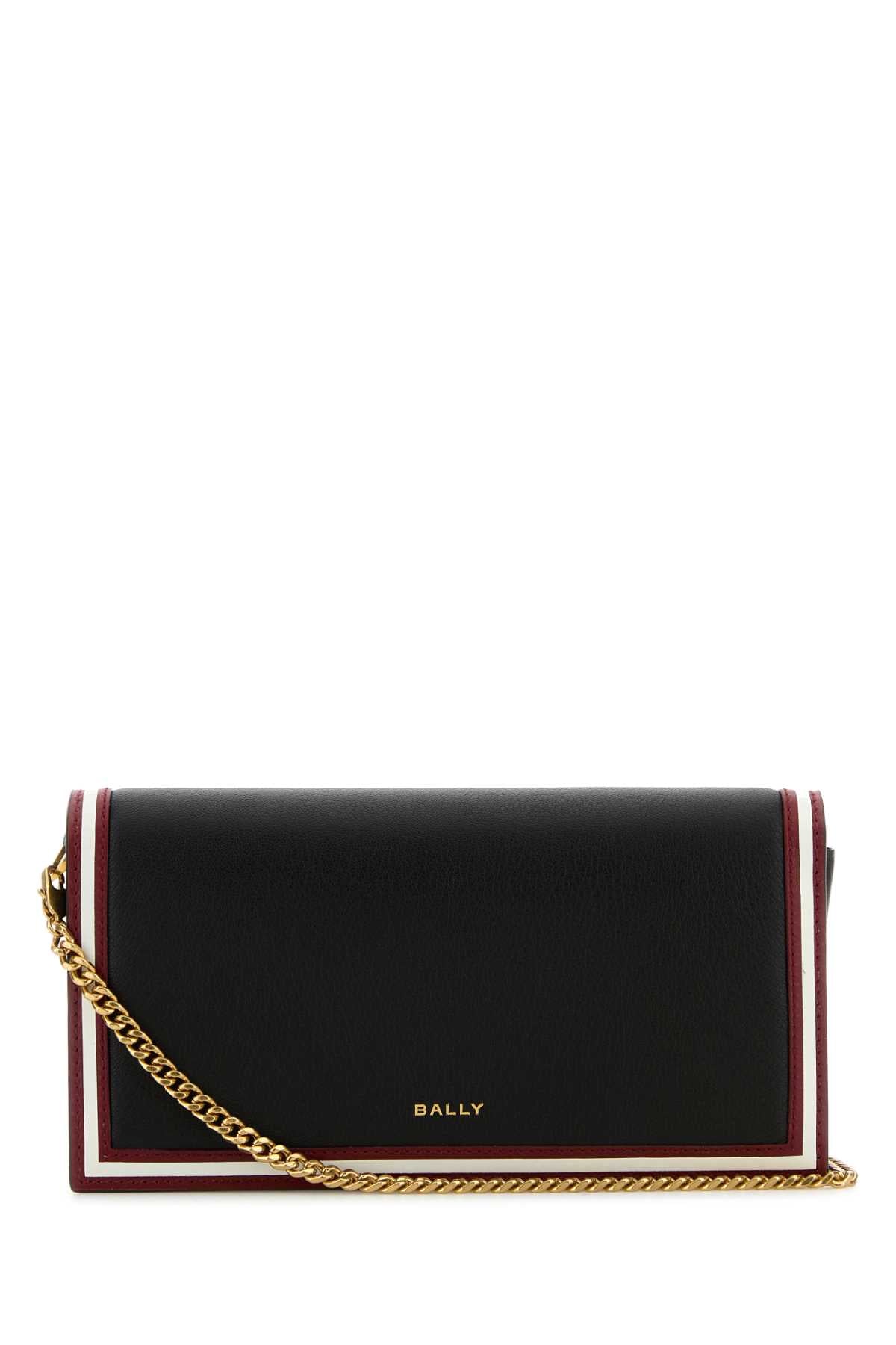 BALLY Elegant Black Leather Code Wallet (19 cm x 10 cm x 5 cm)