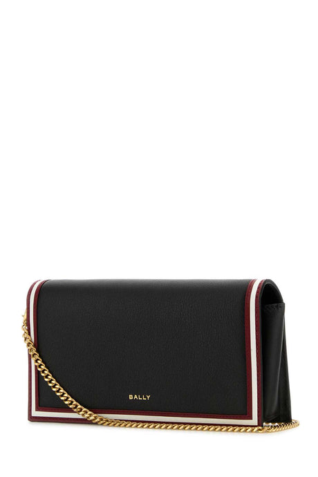 BALLY Elegant Black Leather Code Wallet (19 cm x 10 cm x 5 cm)