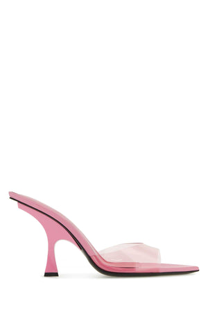 THE ATTICO Chic Pink PVC Ester Flat Sandals with 3.74 in Heel Height