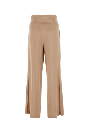 PIANOFORTE Antiqued Silk Satin Wide-Leg Pants