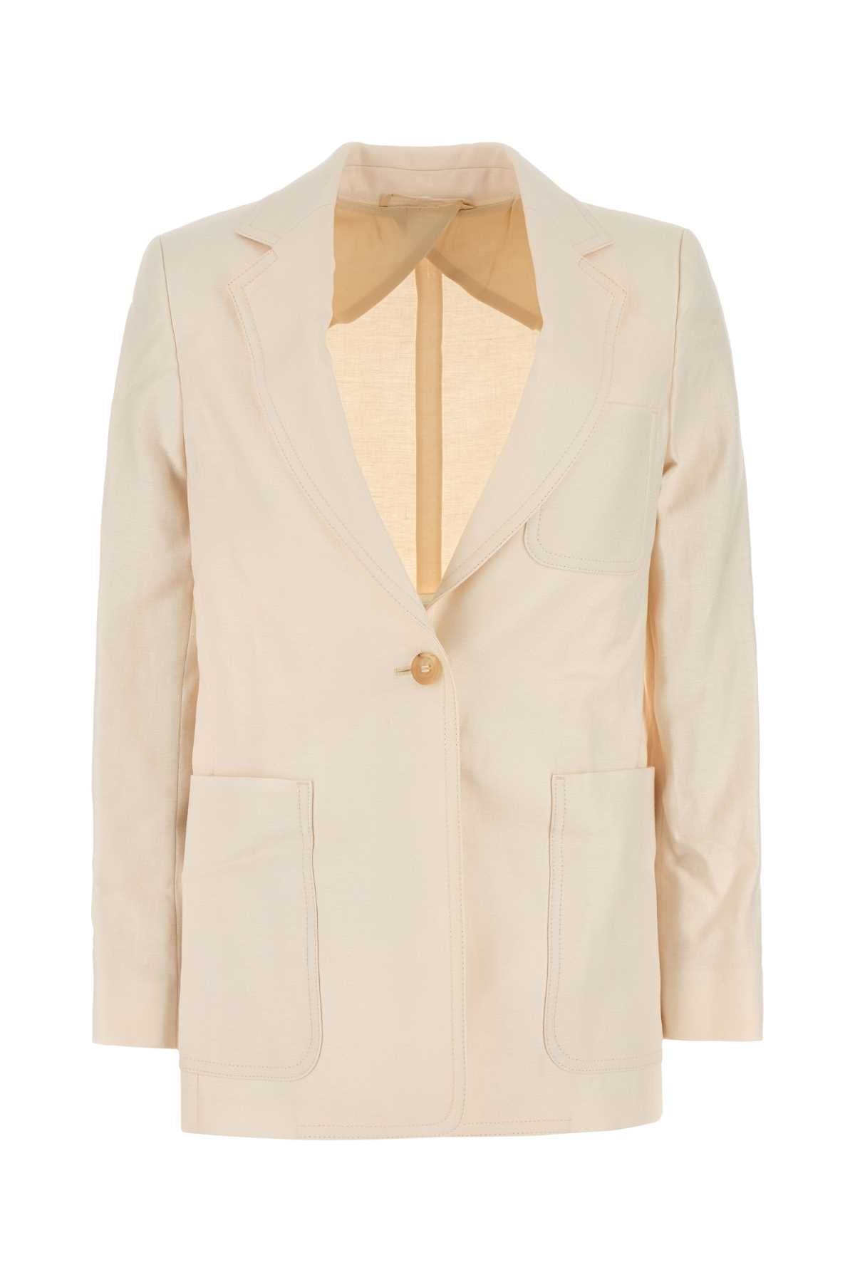 MAX MARA Ivory Linen Boemia Blazer