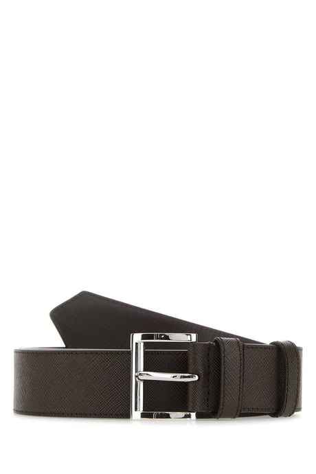 PRADA Classic Chocolate Leather Belt - 3.5 cm