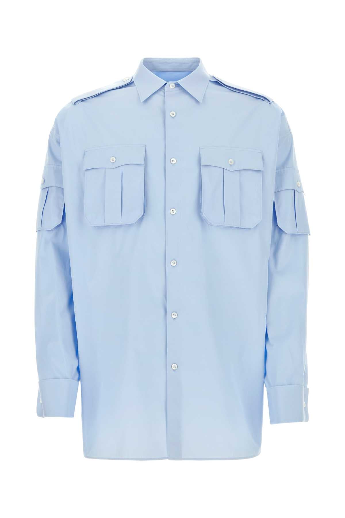 PRADA Oversized Light Blue Poplin Shirt - Spring 2024 Collection