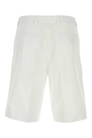 PRADA Stylish White Cotton Bermuda Shorts for Men