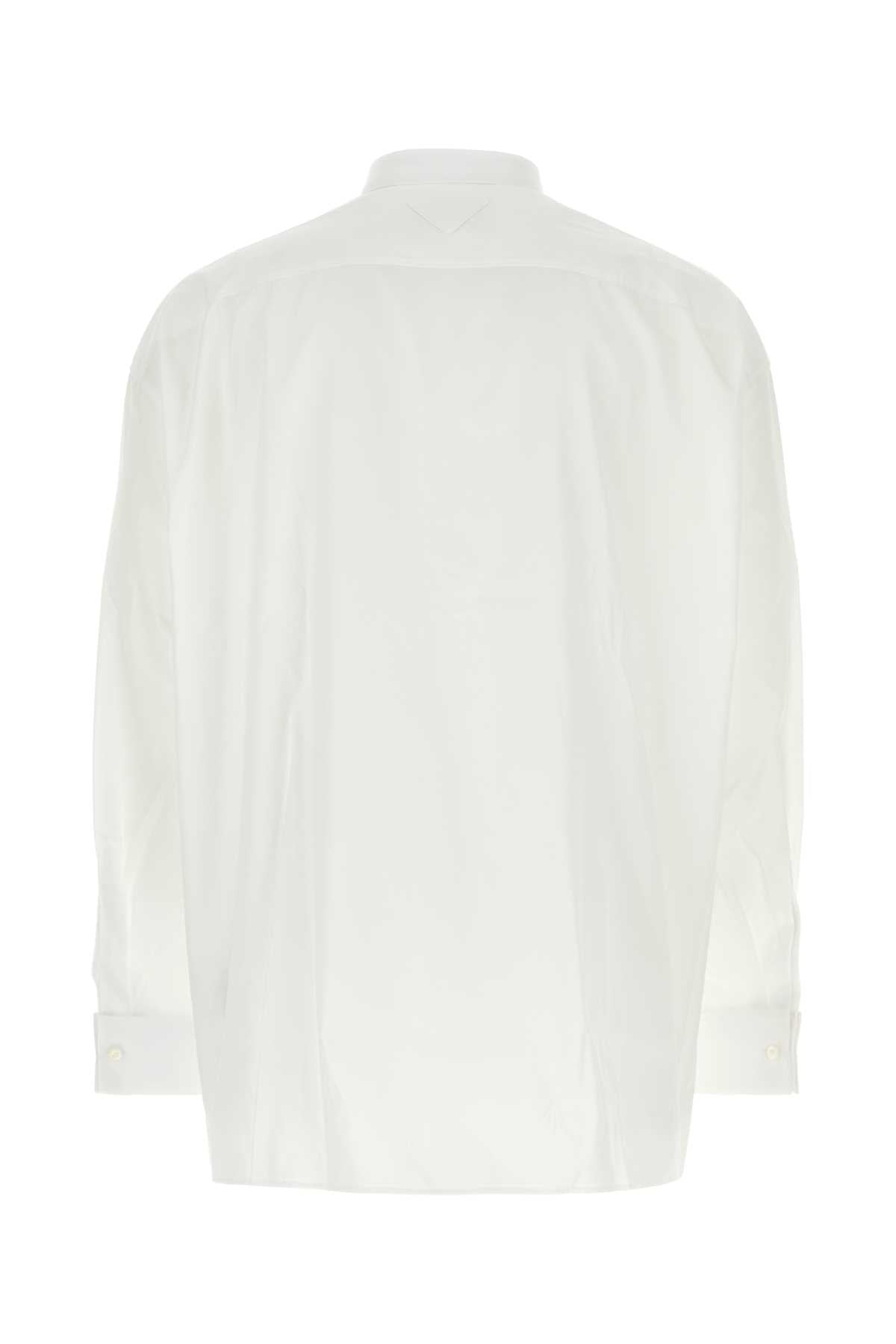 PRADA Classic White Poplin Shirt for Men