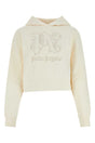 PALM ANGELS Ivory Cotton Mini Sweatshirt for Women