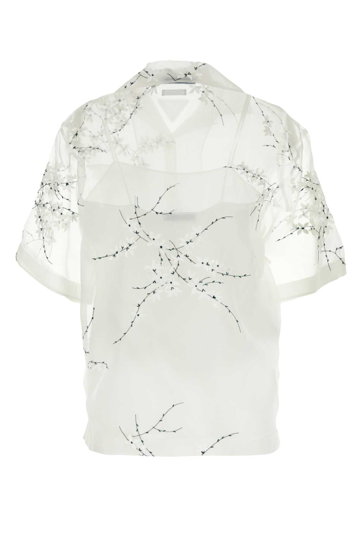 PRADA Elevated Silk Blend See-Through Shirt - Women's Fashion