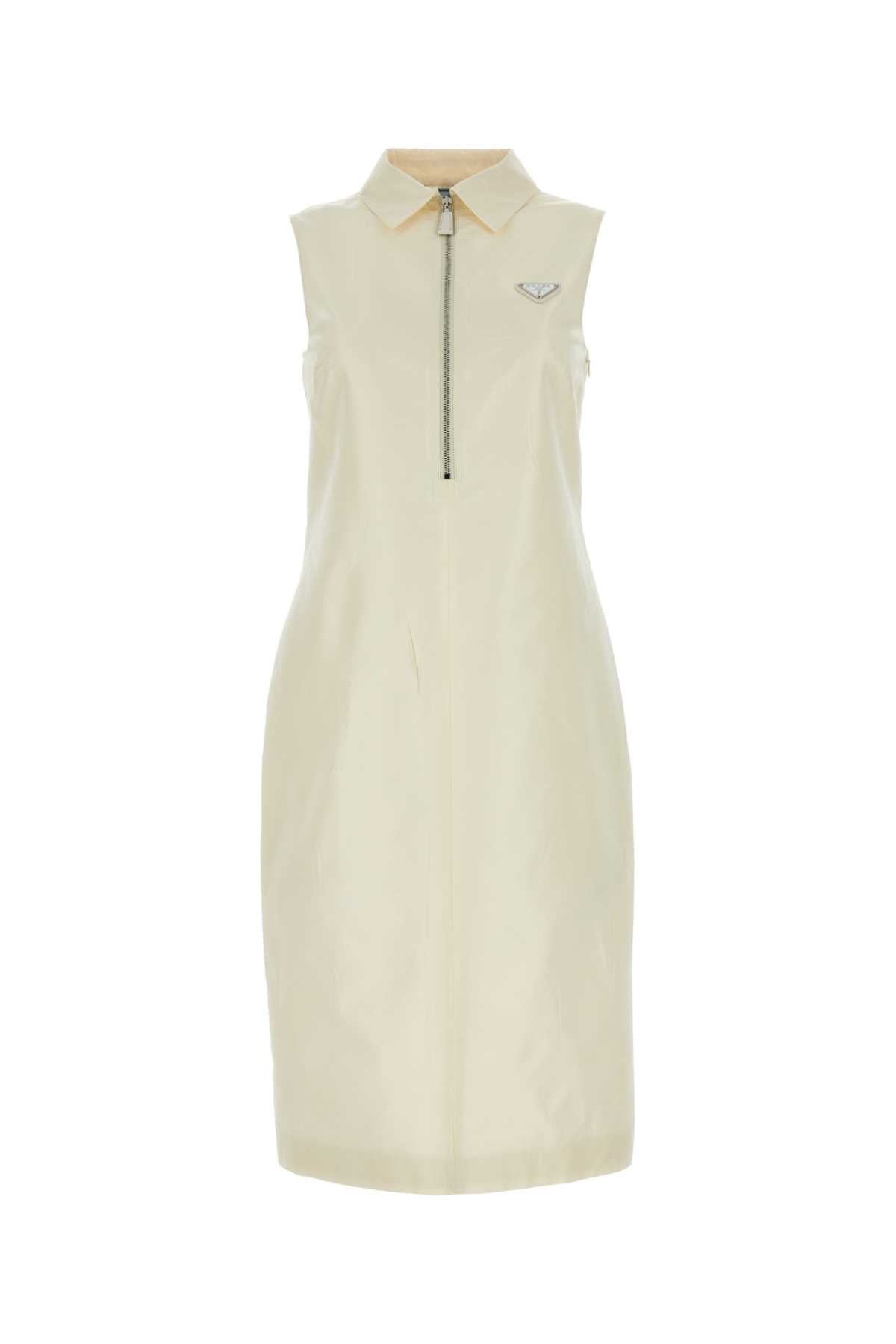 PRADA Ivory Mini Faille Dress