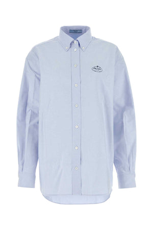 PRADA Oversized Light Blue Oxford Shirt for Women