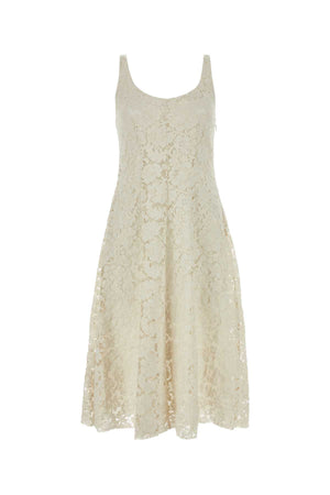 PRADA Elegant Ivory Lace Mini Dress