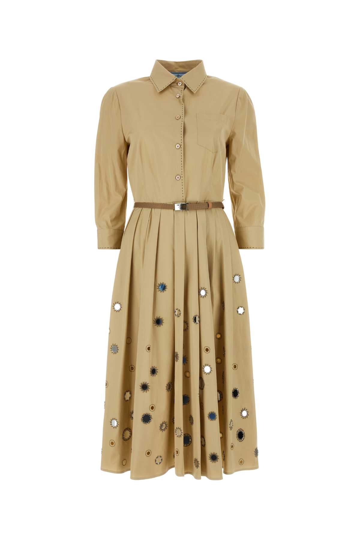 PRADA Beige Cotton Shirt Dress