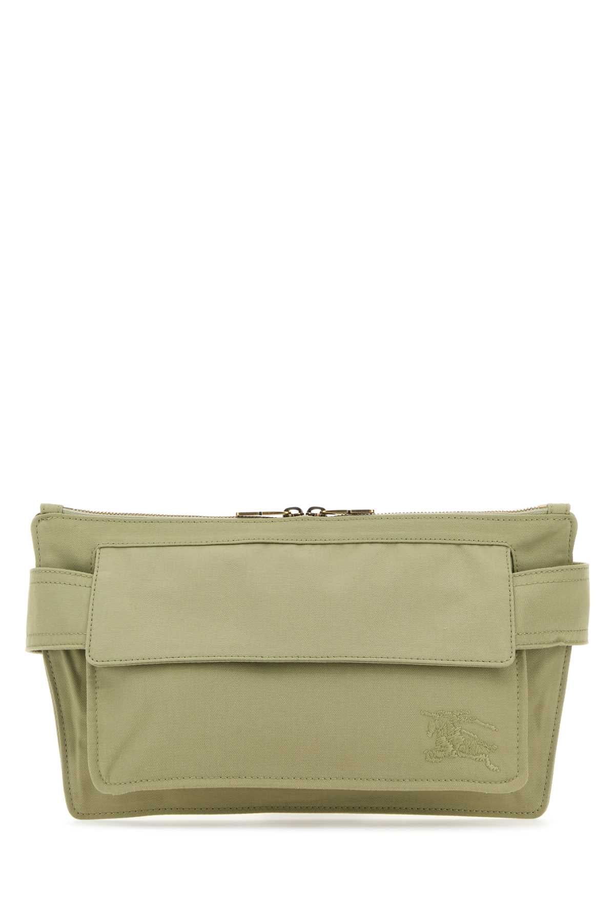 BURBERRY Sage Green Canvas Trench Belt Handbag - 33.5 cm Width x 18 cm Height