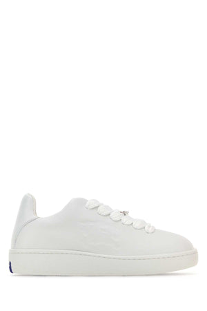 BURBERRY White Leather Box Sneakers for Women